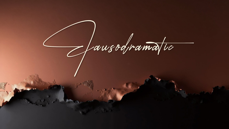 Mars-like landscape with 'Jawsodramatic' logo in the center